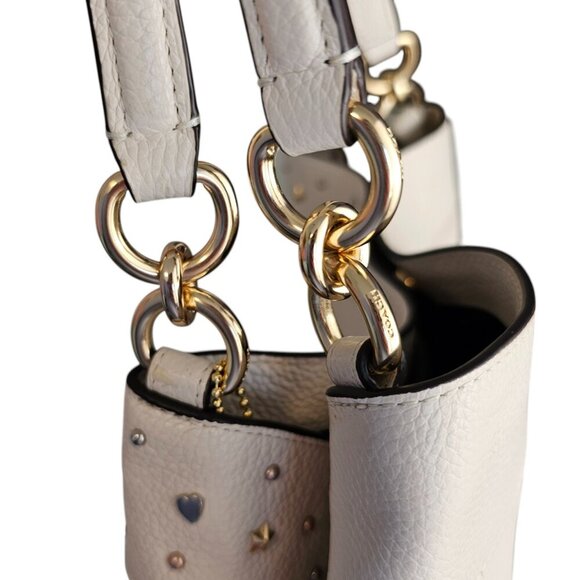 Coach Lexy Stardust Cream Bedazzled Leather Hobo Bag - Picture 11 of 11